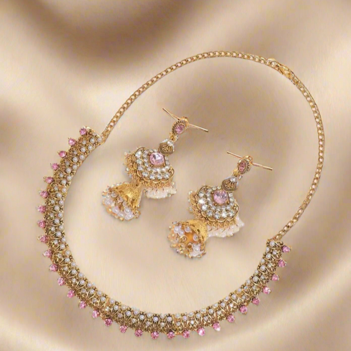 Blushing Pearl And Stone Set
