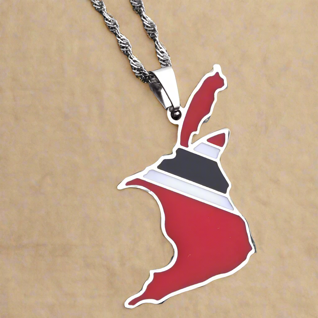 Trinidad and Tobago Flag Pendant Necklace Set