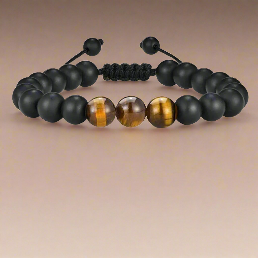 Adjustable Gemstone and Lava Stone Bracelets