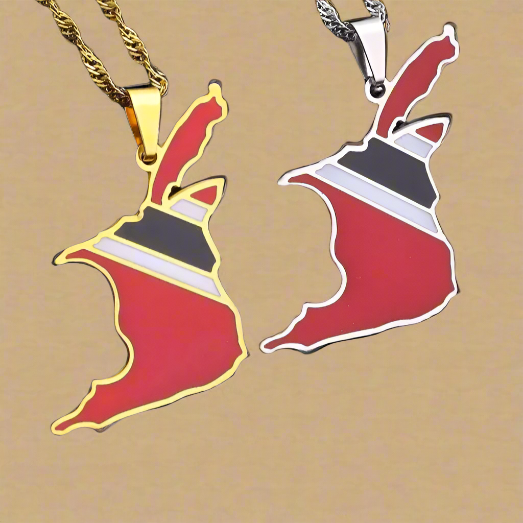 Trinidad and Tobago Flag Pendant Necklace Set