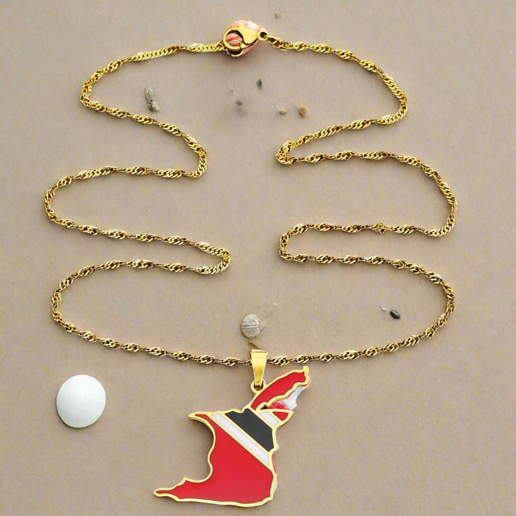 Trinidad and Tobago Flag Pendant Necklace Set
