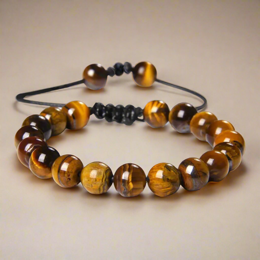 Adjustable Gemstone and Lava Stone Bracelets