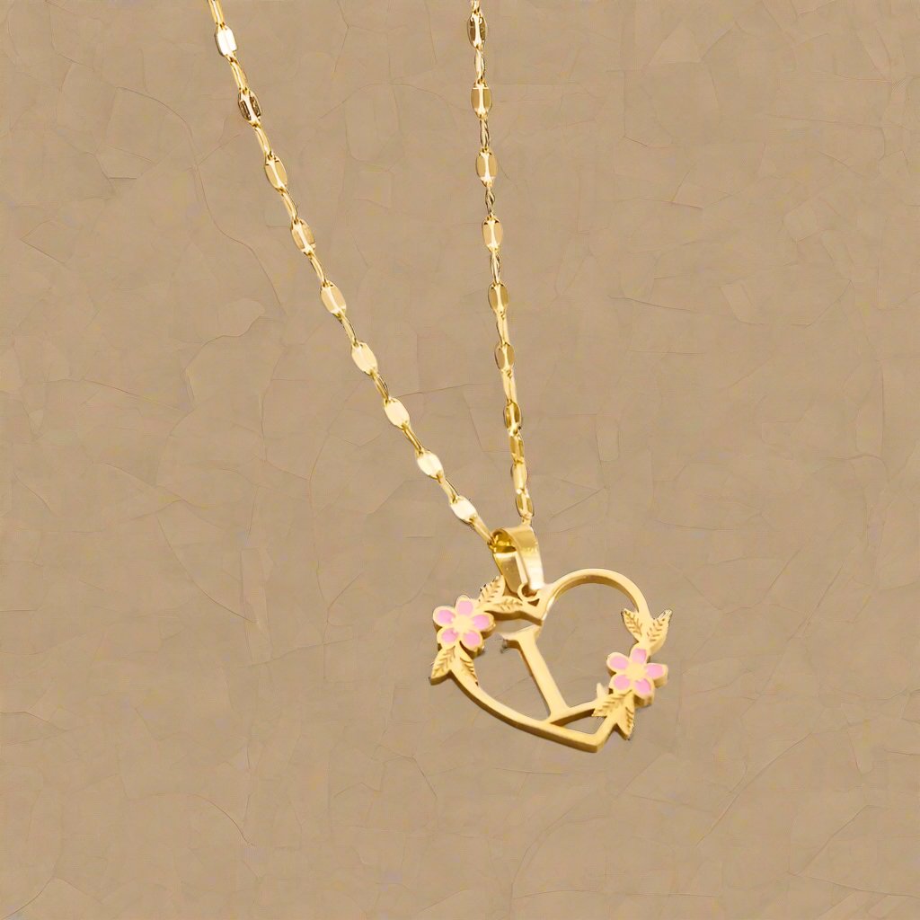 Flower Initial Necklace w/ Clip Chain